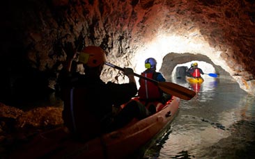 cave kayaking hen party
