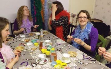jewellery making with afternoon tea hen party