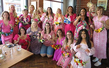 mobile floral wreath making hen party