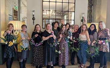 mobile floral wreath making hen party