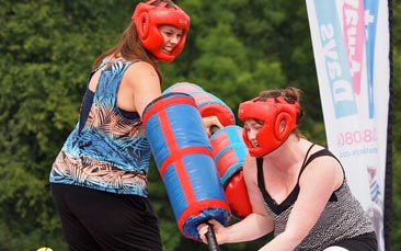 sumo wrestling and gladiator duel hen party