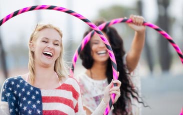 hula hooping hen party