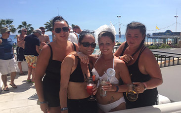 beach front bar and paella hen party
