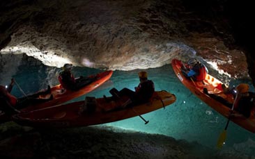 cave kayaking hen party