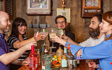 gin tasting with meal hen party