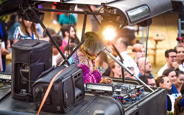 Landrover DJ booth hen party