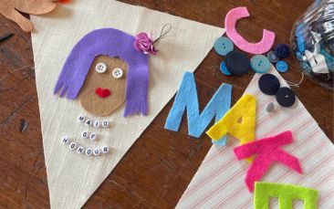 mobile bride tribe bunting workshop hen party