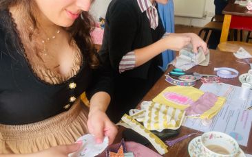 mobile bridgerton-inspired reticule workshop hen party