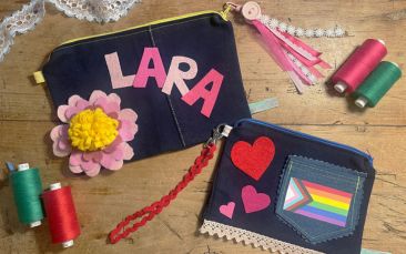 mobile clutch-bag upcycling workshop hen party