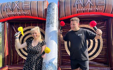 mobile inflatable axe throwing hen party