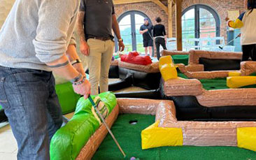 mobile inflatable crazy golf hen party