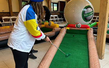 mobile inflatable crazy golf hen party
