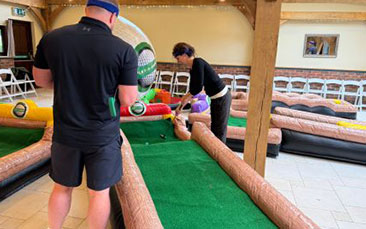 mobile inflatable crazy golf hen party