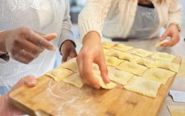 pasta making with bottomless prosecco hen party