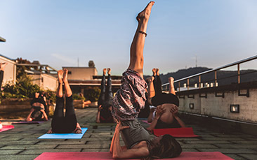 rooftop yoga spa hen party