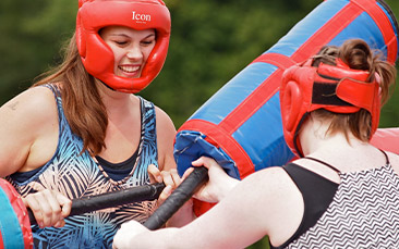 sumo wrestling and gladiator duel hen party