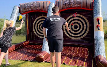 mobile inflatable axe throwing