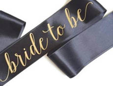 Black and Gold Bride To Be Sash