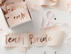 Team Bride Rose Gold Sash