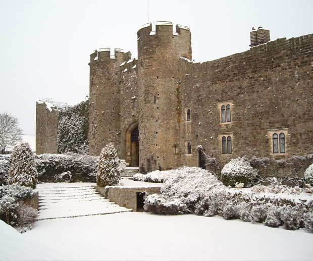 amberely castle in the snow