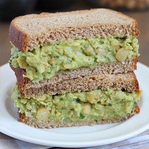 avocado chickpea salad sandwich