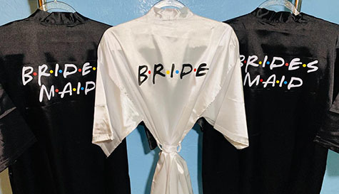 friends dressing gown bride bridesmaid