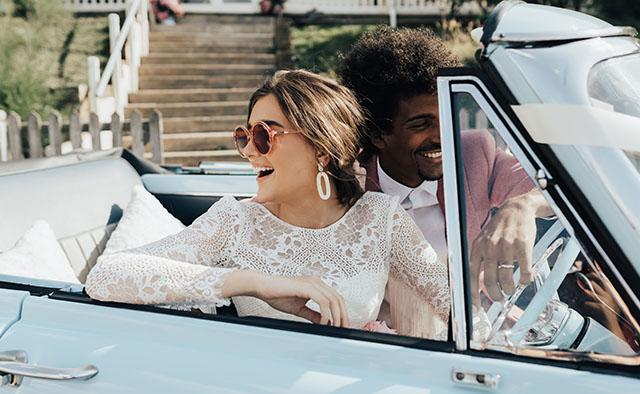 Married couple in car