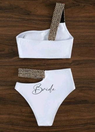 white bride bikini