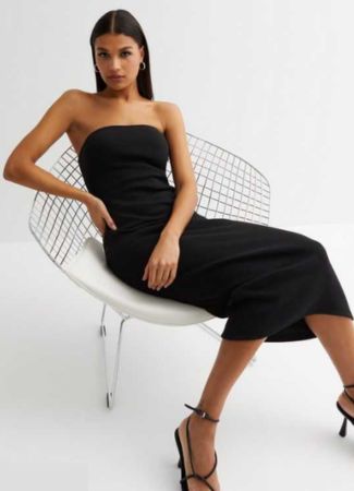 Black hen do midi dress. Simple and classic