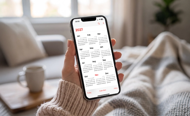 phone showing hen party planning for 2027