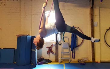 aerial circus skills hen party activity
